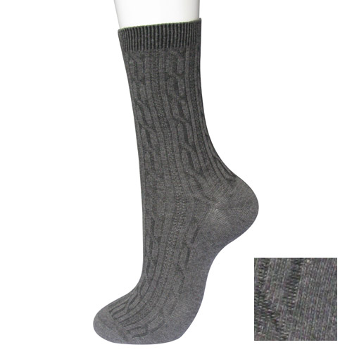 Chaussettes mi-mollet gris et rose