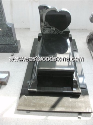 European balck marble cemetery headstone memorial stones for graves