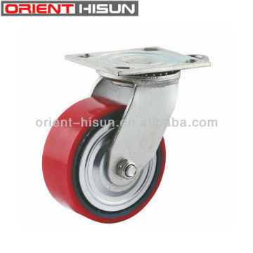 Black Iron Red PU 5 Inch Cater Wheel