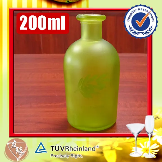 Fragrance Empty Cork Top Boston Round Greeen Glass Bottle 200 ml