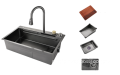 Black Rectangle Stainless Steel Kitchen Sink for School, Restaurant, and Home