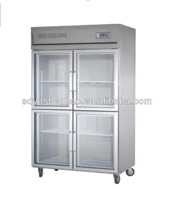 commercial display refrigerator with four glass door