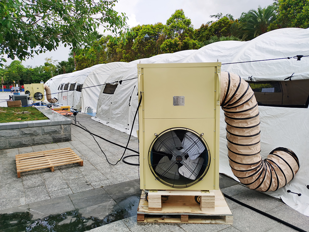 Portable Air Conditioner in Tent Trailer
