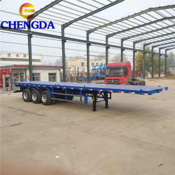 Used 3 Axles 40ft Flat Bed Container - Cheap Price Used Flatbed Trailer