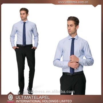 2015 wholesale hot sale 100% cotton light blue wide spread collar italian mens designer shirts