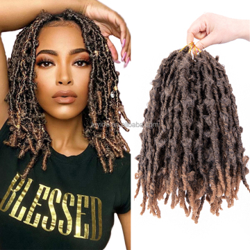 AliLeader 12inch Wholesale Synthetic Butterfly Locs Hair Pre Looped Distressed Locs Crochet Hair Dread Hard Butterfly Locs Hair