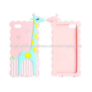 Cute Giraffe 3D, Silicone Back Cover Case for iPhone 5/5S