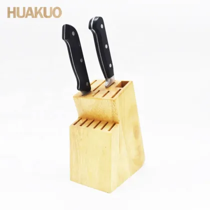 Customization Rubber Wood Kitchen Knife Block