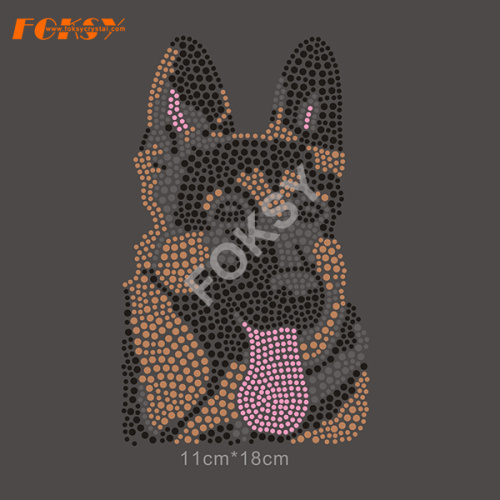 Funny Puppy Dog Animals Hot Fix Rhinestone Motif