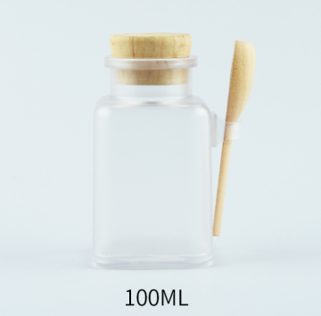 Frosted Plastic Body Scrub Container with Cork and Spoon - 100ml/100g Bath Salt Packaging
