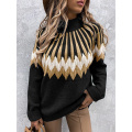 Pullover sciolto del collo simulato da donna