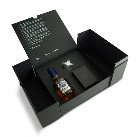 Fashion Black Square Box Folding Wine Packaging
