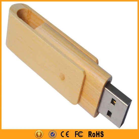 Wooden Rotating Bamboo 1GB-128GB USB2.0 Screw USB Flash Drive