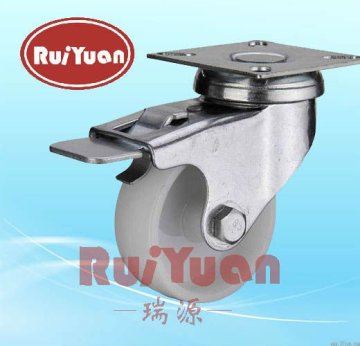 2inch 2.5inch 3 inch 4 inch 5inch steel pedal double brake nylon caster