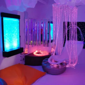 KINZ Outdoor Plaza Decoration Side Glow Sparkle Fiber Optic Waterfall Curtain