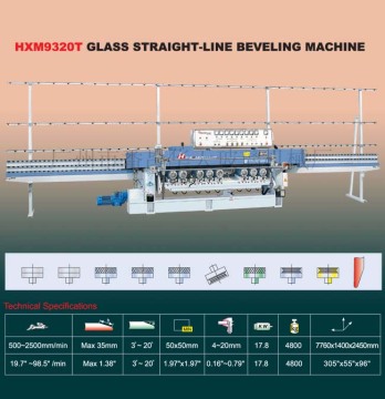 Glass straight beveling machine