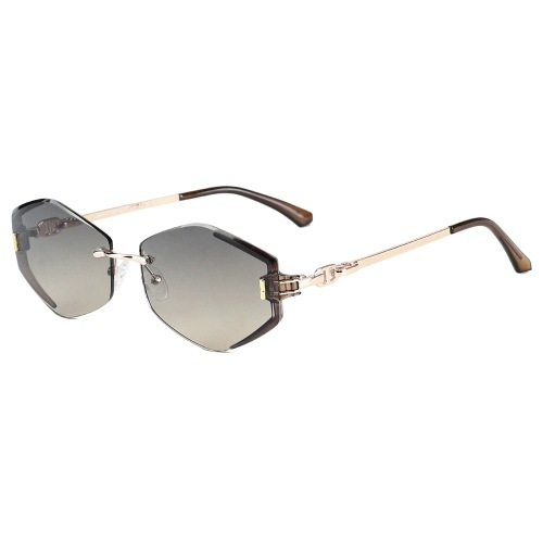 Chic Irregular Geometric Street Style Rimless Metal Sunglasses