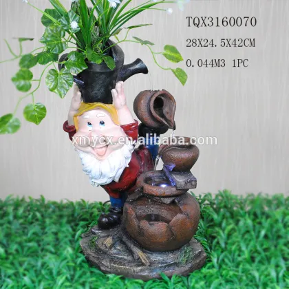 Customized home deocr gome and cherub water foutain