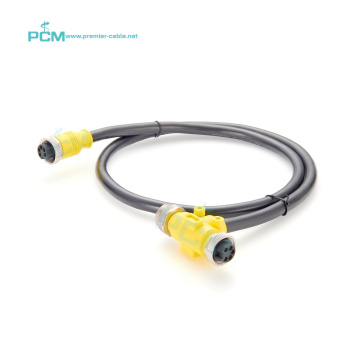 Industrial Sensor Splitter: 7/8\" Mini-C 5 Pole Tee to Female Straight Cable for DeviceNet CAN Bus