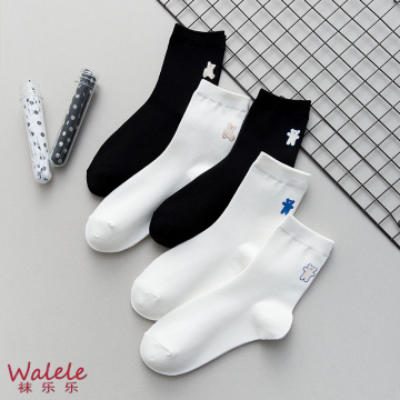 Animal Embroidered Socks for Kids Spring Autumn