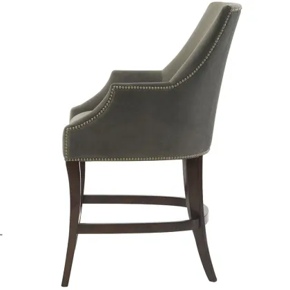 High-End Contemporary Hotel Restaurant Velvet Bar Chairs