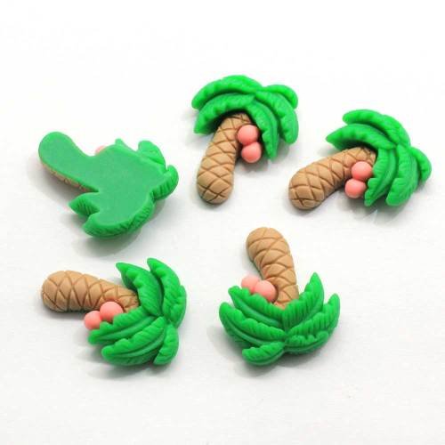 Hot Selling Coconut Tree Shaped Cute Resins Flatback Cabochon Slime Handmade Craft Decor Beads Bedroom Toy Decoration