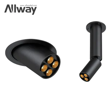 ALLWAY Black Surface Mounted LED Downlight: Adjustable Spotlight for Commercial Ceiling Lighting