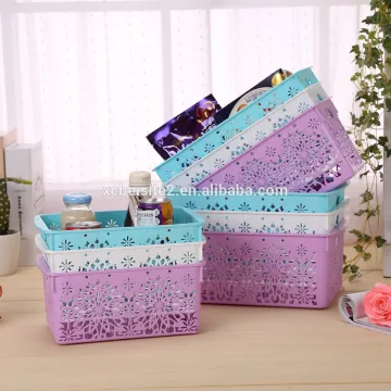 N515 Home Organization Storage Manufactory Hollow Out Plastic Storage Box Big Storage Holder