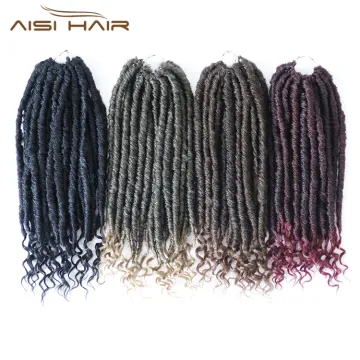 Aisi Hair 16 Inch Crochet Braids Curly Crochet Hairpieces Goddess Faux Locs Synthetic Hair Extensions Ombre Braiding Hair