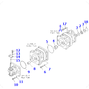 Forklift FD180-6 gear pump 3EF-60-61410