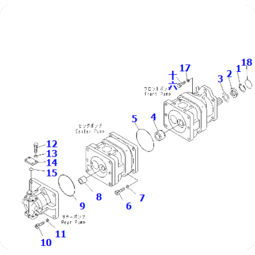 Forklift FD180-6 gear pump 3EF-60-61410