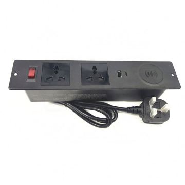 Universal Office Desktop Power Socket PD20W: Built-in Recessed Power Strip with Wireless Charger