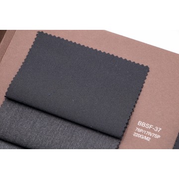 Black Slub Solution-Dyed TR Fabric