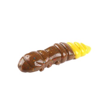 38 mm/18 piezas de silicona flotante de agua dulce Larva de cebo suave Larva señuelos de plástico blando