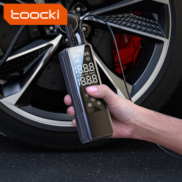 Toocki 150PSI Rechargeable Electric Air Pump for Cars, Bikes, and Balls