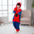 Spiderman design mjuk flanell barn huva pyjamas