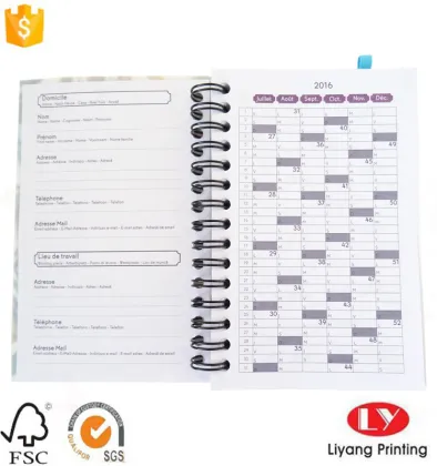 Wire o binding spiral notebook with elastic band