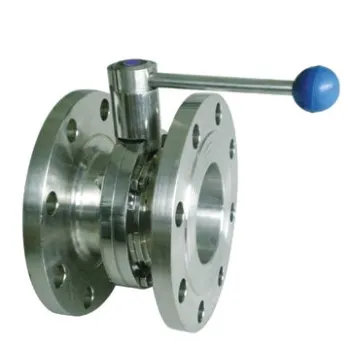 Sanitary Stainless Steel Two Flanged Butterfly Valve, Made of SS304 and SS316L