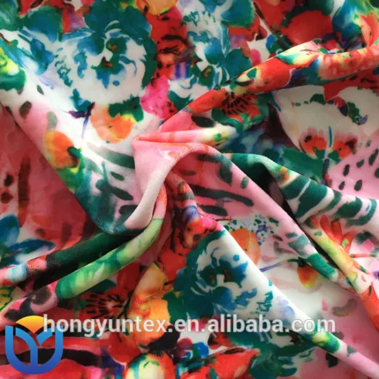 Warp Knitted printing polyester spandex super-soft short velvet velboa