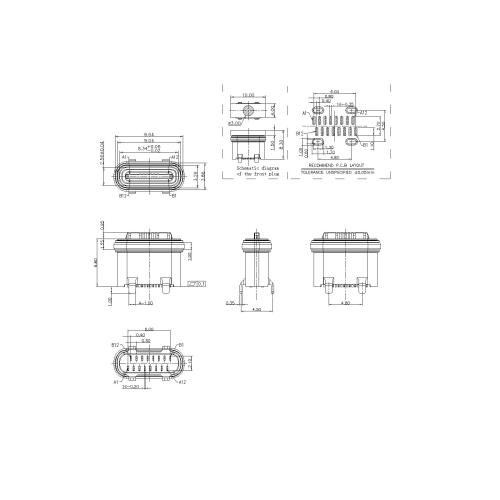 Female Waterproof SMT with Cambered Type