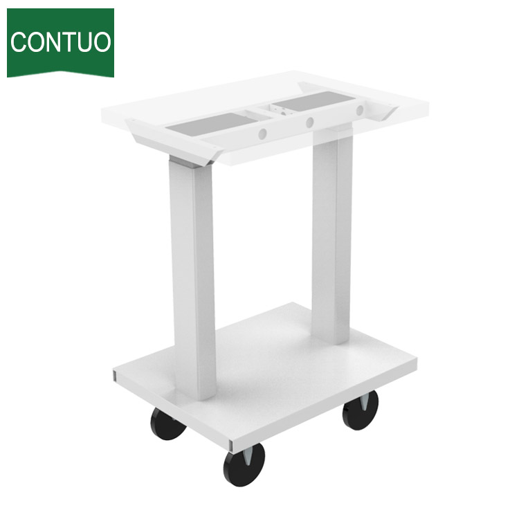 Table réglable de lit d'aliment d'hôpital de taille avec la roue