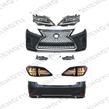 Przednie zderzak samochodowy z kratką, tylnym zderzakiem, reflektorami i tylnymi światłami dla ulepszenia Lexus RX350 2021
