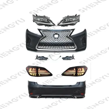 Car Front Bumper with Grille, Rear Bumper, Headlights, and Taillights for Lexus RX350 2021 Upgrade