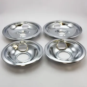 Electric Range Replacement Stove Burner Parts - 4 Packs Chrome Drip Pan Set