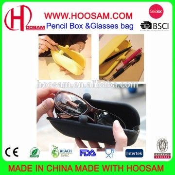 Wholesaled silicone hand bags Personality silicone glasses bag,Colorful silicone glasses bags