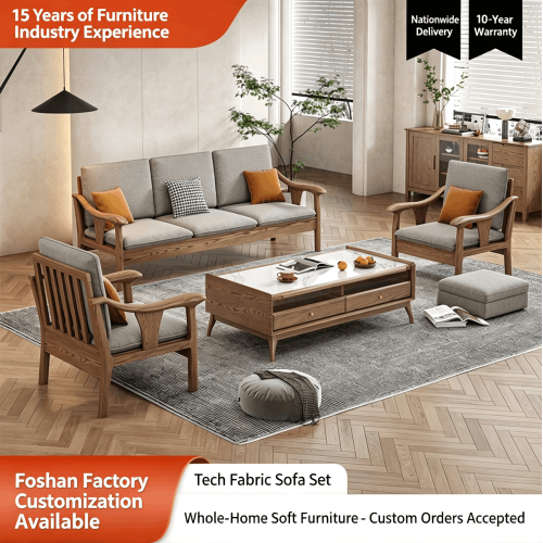 Sofa Fabrik Ruang Tamu Ash Wood Amerika Utara