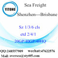 Shenzhen Port Zeevracht Verzending naar Brisbane