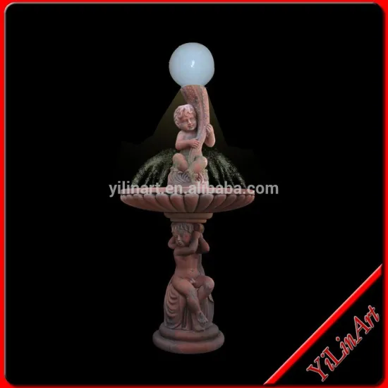 Stone Garden Water Fountain Statue With Children Light Statue