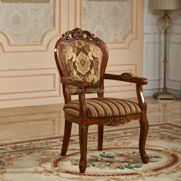 High Back Upholstered Wood French Oak Dining Chairs for the Dining Room