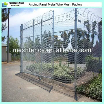 Sharp flat type razor barbed wire with chain link fence for Africa market
